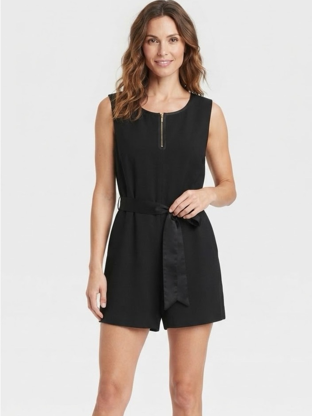 Victoria Beckham Sleeveless Black Belted Mini Dress Small capsule wardrobe chic